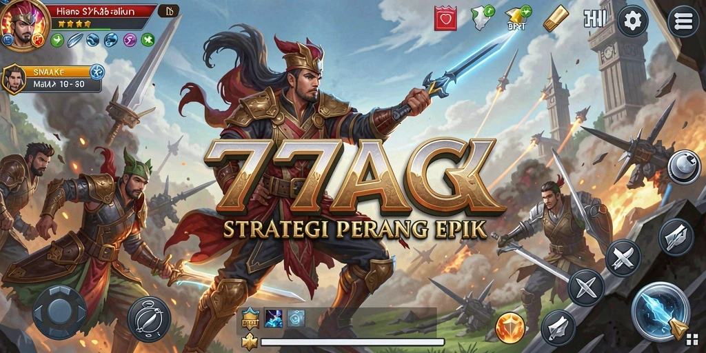 Tampilan gameplay <strong>77AG</strong> dengan strategi perang yang mendebarkan.