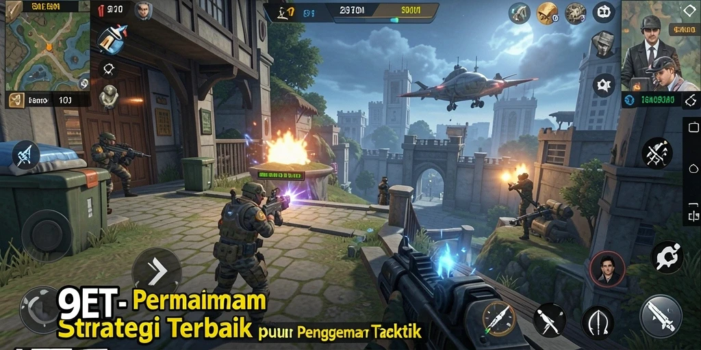 Tampilan gameplay dinamis dari 9ET yang menarik dan strategis.
