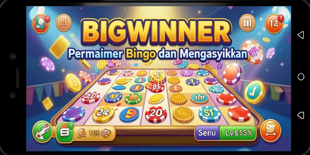 Tampilan gameplay seru di BIGWINNER dengan berbagai kartu Bingo.
