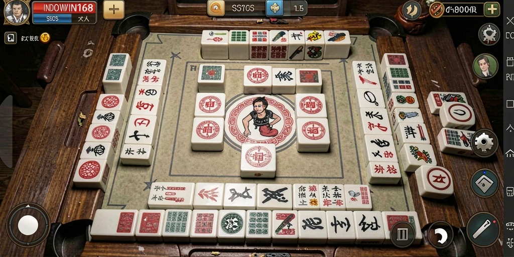Tampilan gameplay INDOWIN168 yang menarik saat mencocokkan ubin Mahjong.