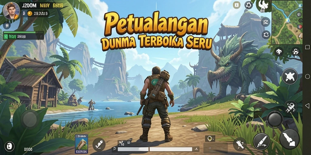 Tampilan gameplay menakjubkan di dunia terbuka J200M.