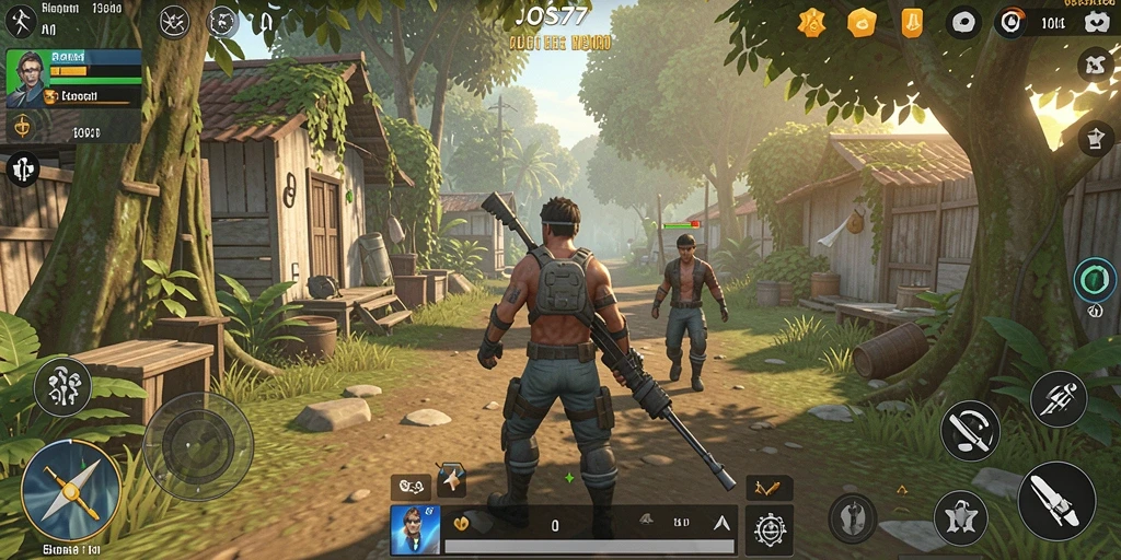 Screenshot gameplay JOS77 menampilkan karakter dalam aktivitas sehari-hari.