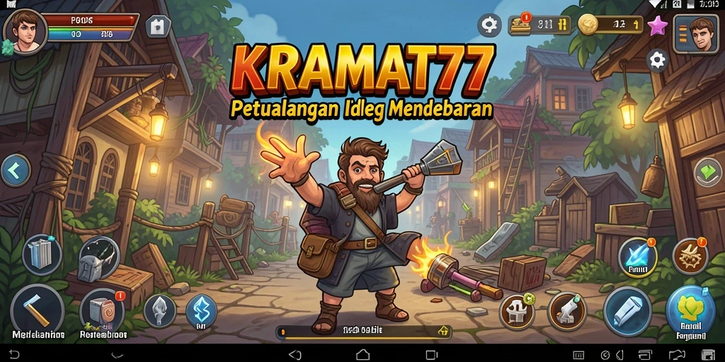 Screenshot menunjukkan karakter yang berpetualang di dunia mistis KRAMAT77.
