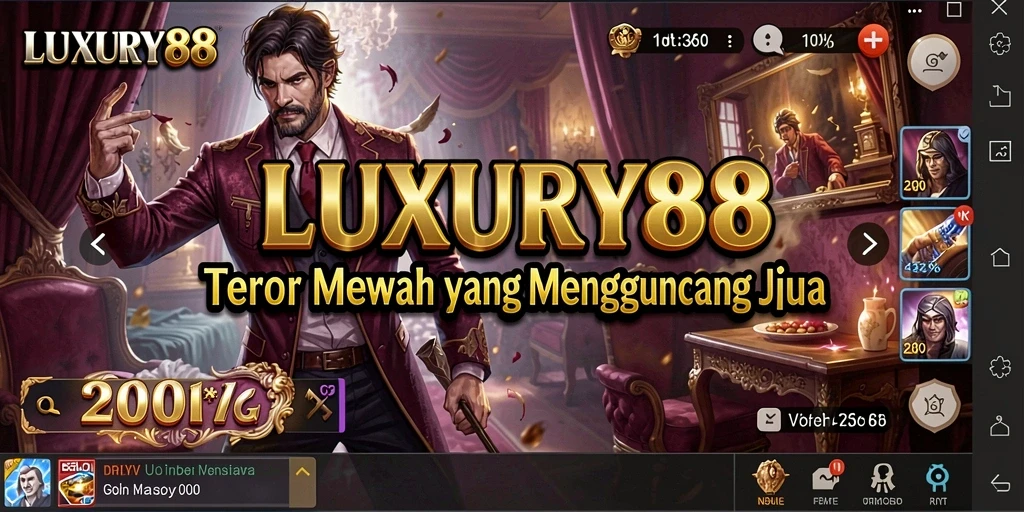Screenshot utama LUXURY88 menampilkan suasana mansion yang gelap dan mencekam.