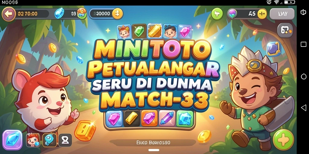 Gameplay Match-3 yang penuh warna dan tantangan.