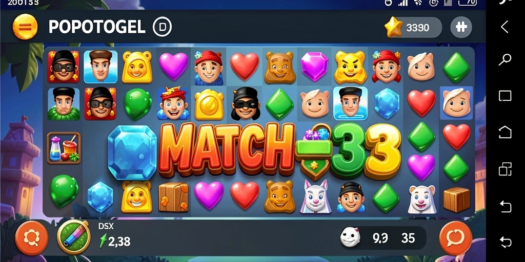 Screenshot gameplay POPOTOGEL yang penuh warna dan menantang.