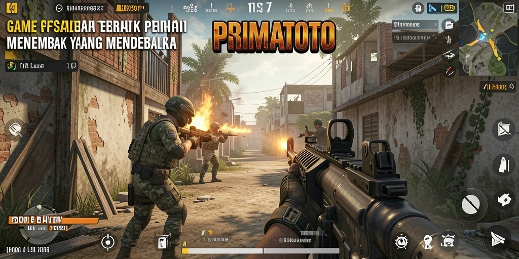 Gameplay mendebarkan di PRIMATOTO dengan aksi tembak-menembak.
