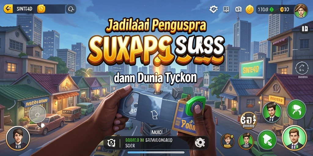 Tampilan gameplay SINTE4D yang menampilkan strategis bisnis yang cerdik.