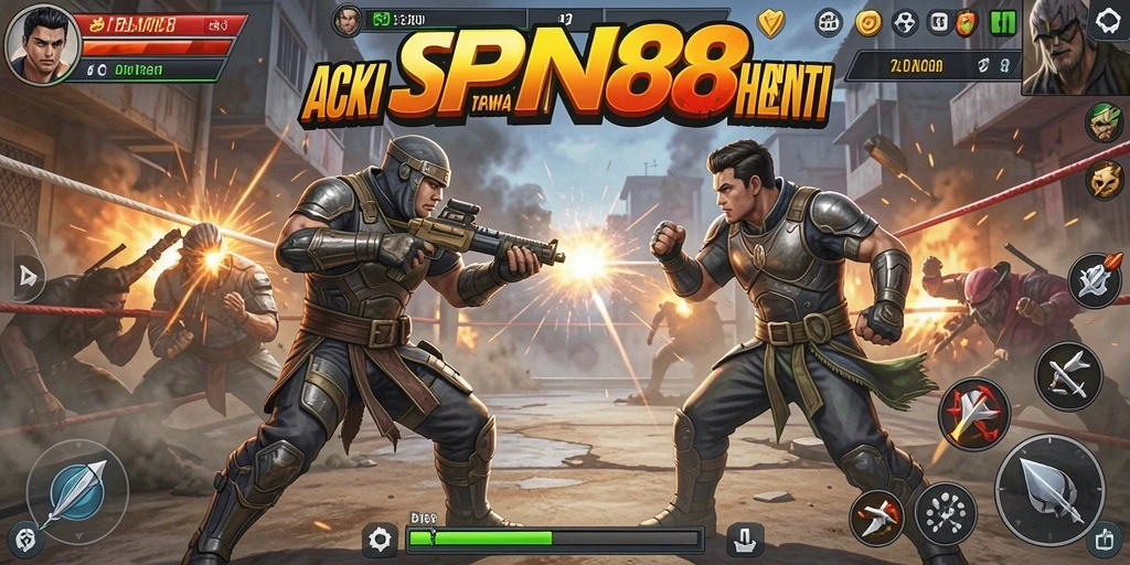 Screenshot SPN88 menampilkan pertarungan intens di arena aksi.