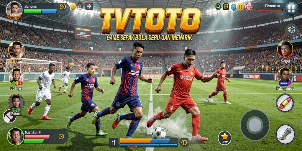 Tampilan gameplay menarik dari game sepak bola TVTOTO.